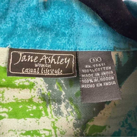 Jane Ashley Casual Lifestyle
Women's Turquoise & Yellow Rome
Theme Jacket Sz:1X - Picture 7 of 13